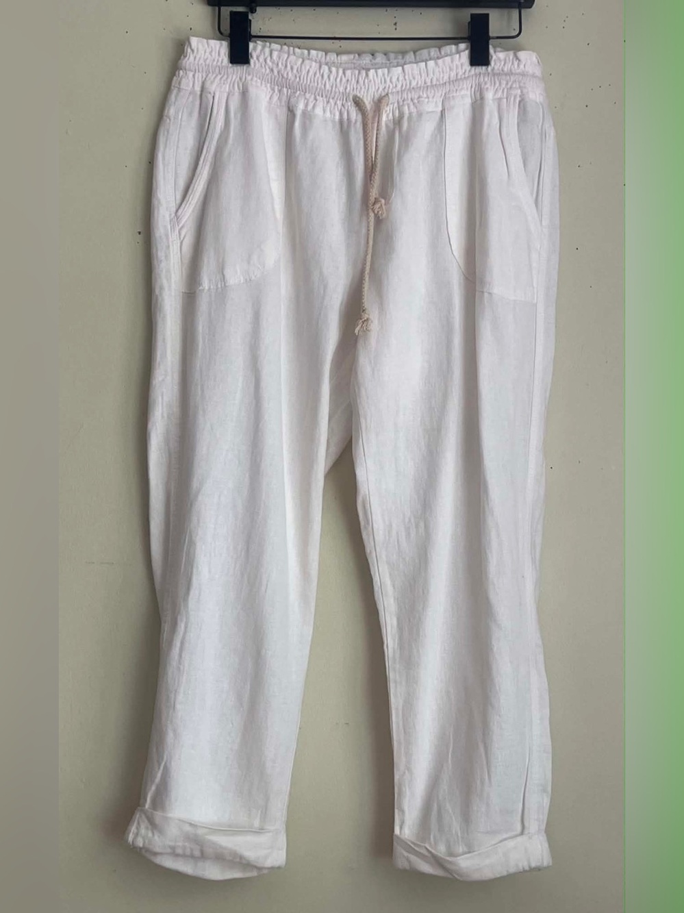 Relaxed White Drawstring Women's Joggers